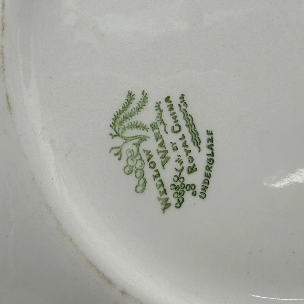 Vintage Royal China Willow Ware Blue White Handled Cake Plate Serving Platter